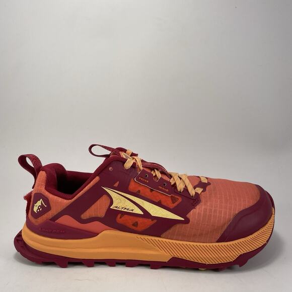 Altra Shoes - Altra Lone Peak 8 Trail Running Shoes Women Size 6 Red/Orange Athletic Low Top